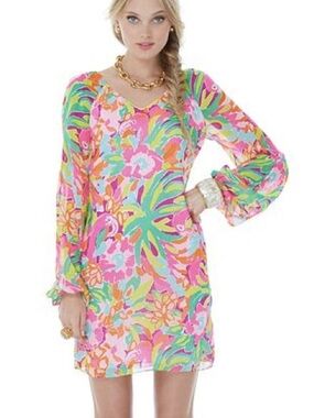 Lilly Pulitzer Carleigh Silk Tunic Dress | Bright Multicolor Print | Size 0